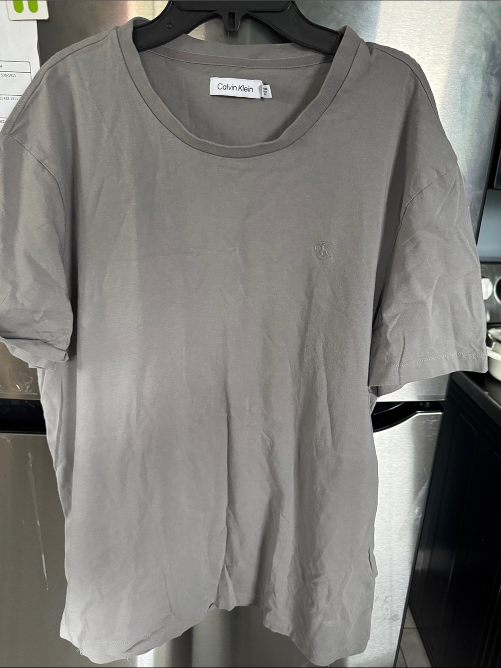 Calvin Klein Women's Light Gray Short Sleeve Crewneck Tee